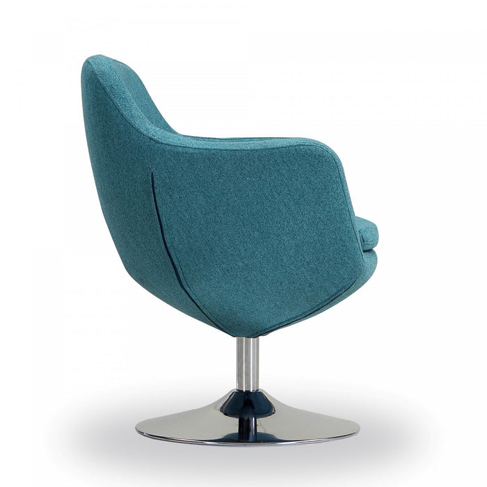 Fauteuil lounge pivotant moderne Caisson en tissu bleu sarcelle - Lot de 2