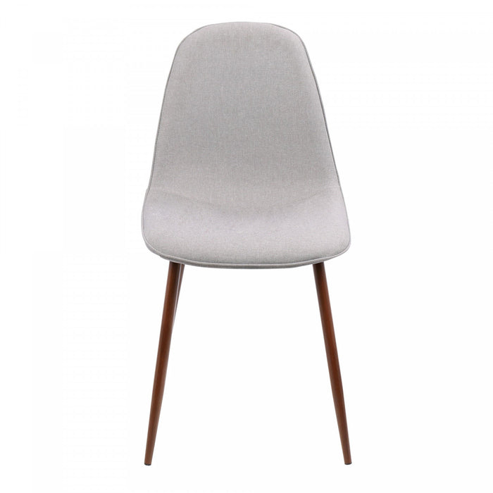 Chaise d’appoint de salle à manger moderne du milieu du 20e siècle Pebble en tissu gris - ensemble de 2
