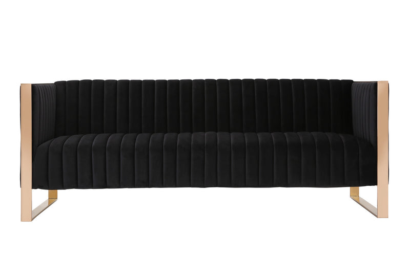 Ensemble de canape 3 pieces Trillium style milieu du siecle en noir