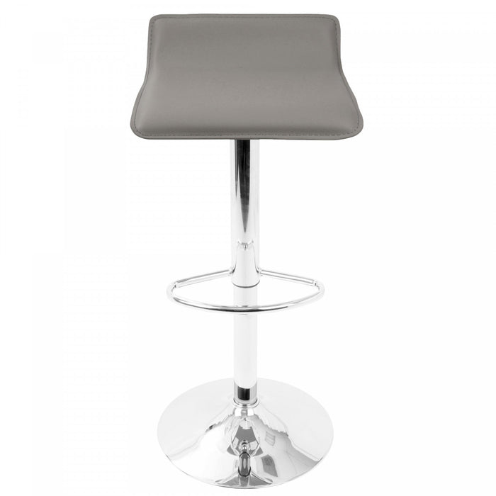 Tabouret pivotant contemporain Ale à hauteur réglable en tissu gris - ensemble de 2