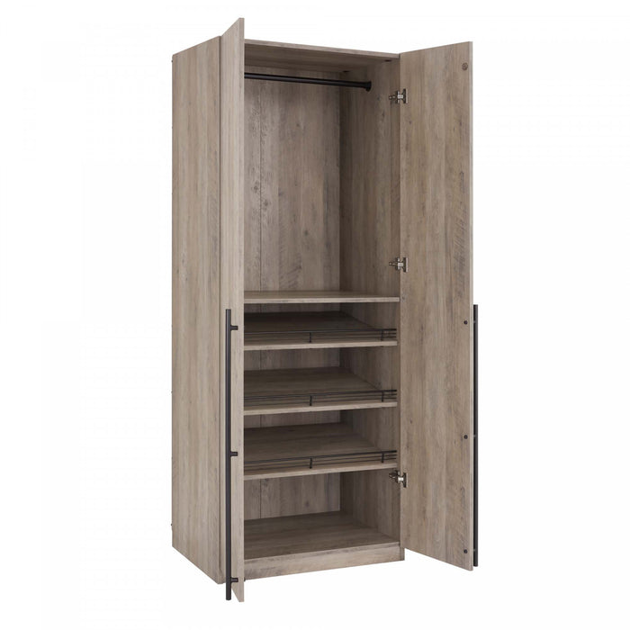 Armoire moderne Lee 32\" en gris rustique - Ensemble de 3