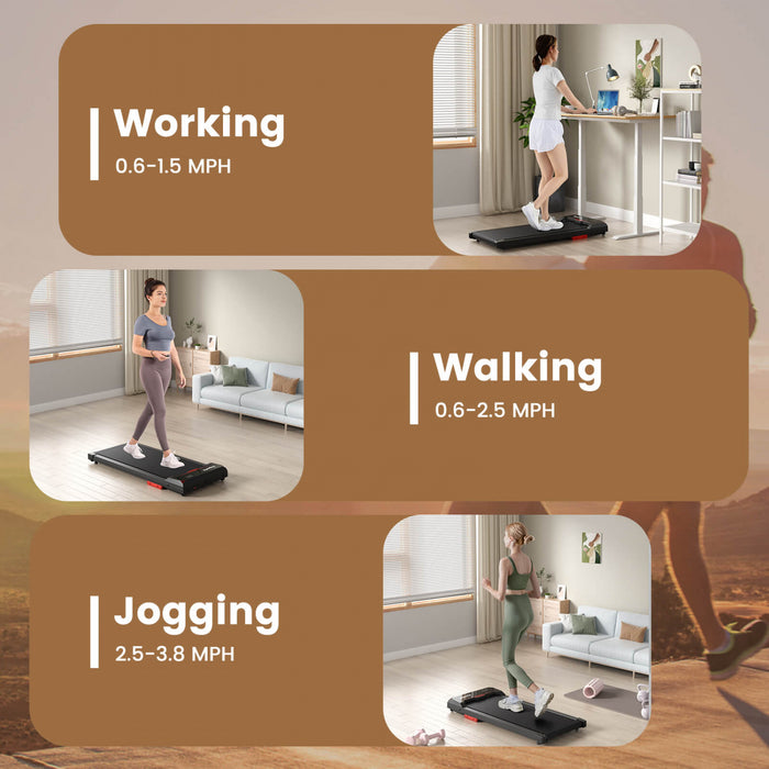 Superfit Walking Pad 2.5hp Sous Tapis Roulant De Bureau Avec Telecommande App-active Pour La Maison