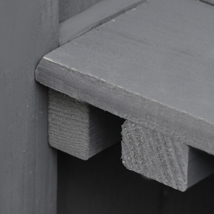 Outsunny Abri De Jardin En Bois Avec Toit A Charniere, Gris Fonce