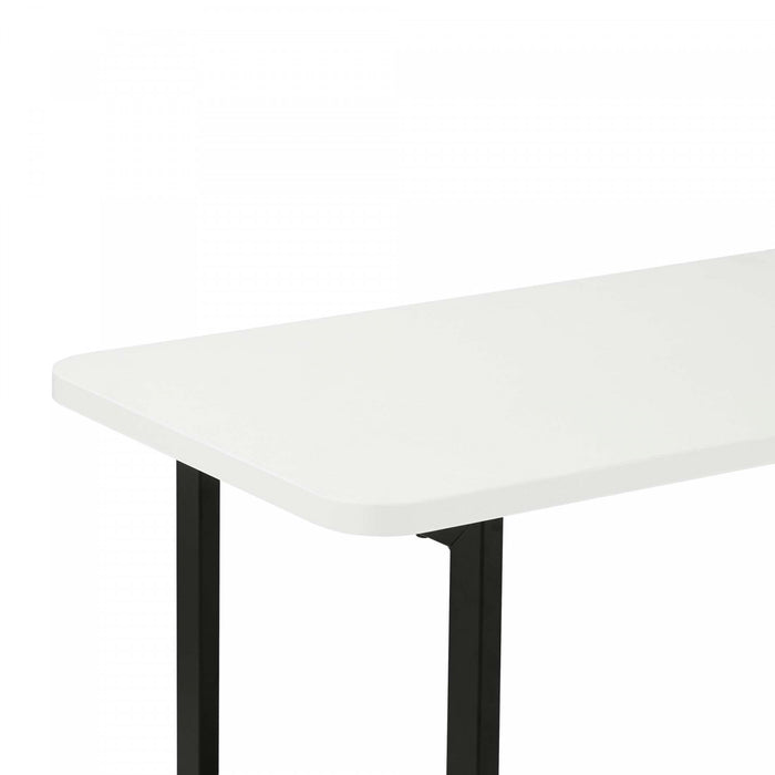 Console contemporaine moderne Celine 180 cm en blanc (2 etageres)