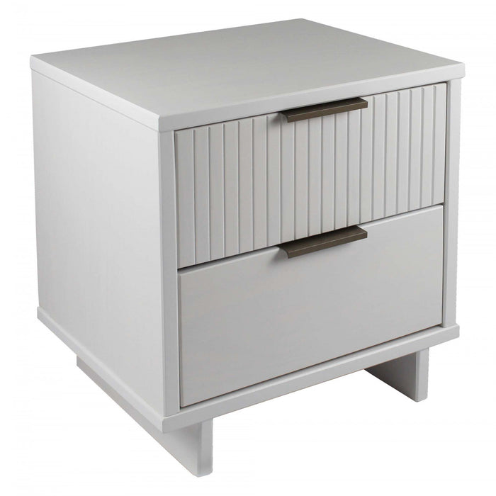 Table de nuit Granville Modern 18\" en blanc (2 tiroirs) - Lot de 2