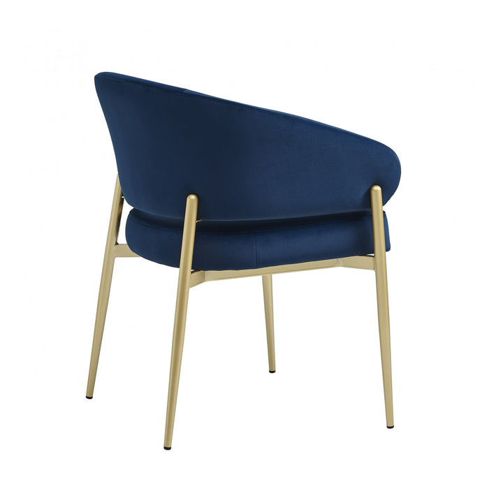 Jessie Chaises De Salle A Manger Modernes, Lot De 2, Chaises Laterales Tapisees En Tissu Avec Structure Metallique, Bleu