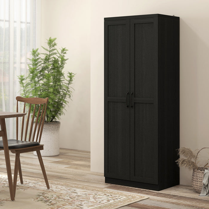 HOMCOM Armoire de rangement pour garde-manger avec portes et etageres