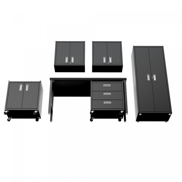 Ensemble de garage moderne Fortress 6 pieces en gris charbon