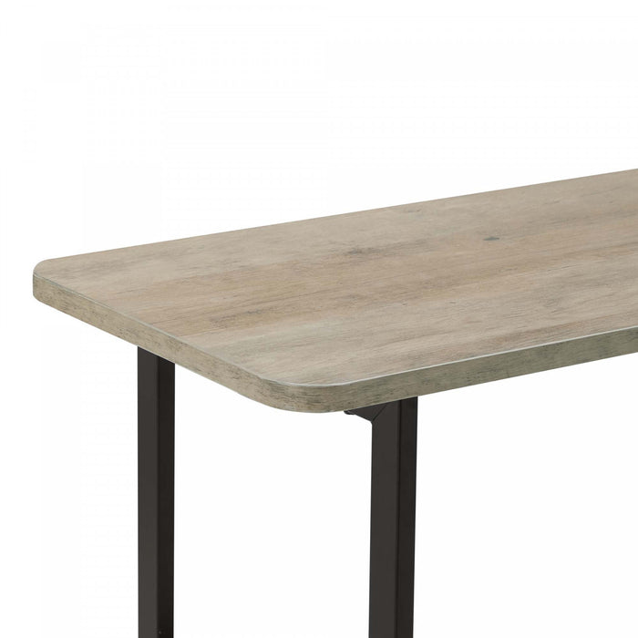 Console contemporaine moderne Celine 180 cm en gris rustique (2 etageres)