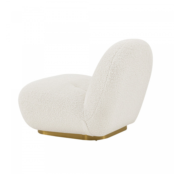Fauteuil lounge moderne Edina en boucle blanc - Lot de 2