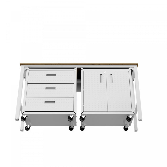 Ensemble de garage moderne Fortress 3 pieces en blanc