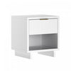 Elara Contemporary 18" Solid Wood Nightstand in White (1-Drawer) | Table de nuit contemporaine Elara 18" en bois massif blanc (1 tiroir)