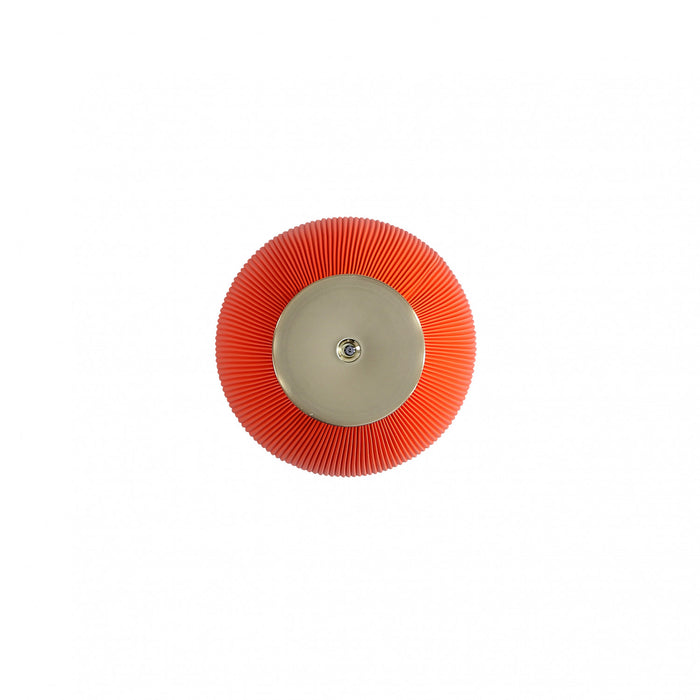 Table d’appoint Anderson moderne avec plateau en pierre frittee et revetement en tissu, orange – Lot de 2