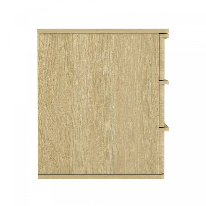 Table de nuit Molly Modern 66 cm en chene naturel (3 tiroirs)