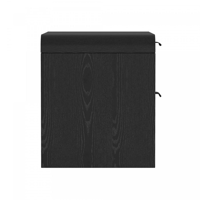 Table de nuit moderne Grace 28\" en noir (2 tiroirs) - Lot de 2