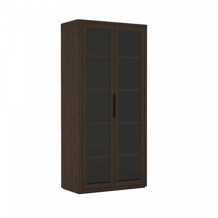 Armoire bibliotheque moderne Rivington 38\" en noyer