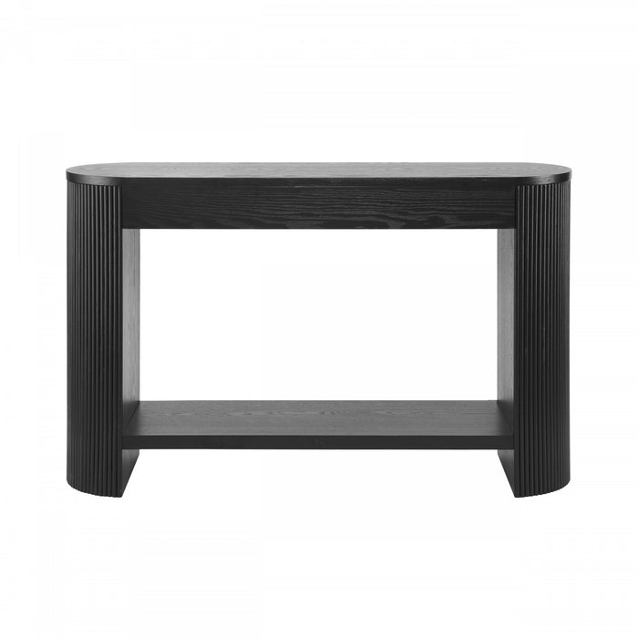 Console moderne Olivia 120 cm avec rangement et tiroirs - noire