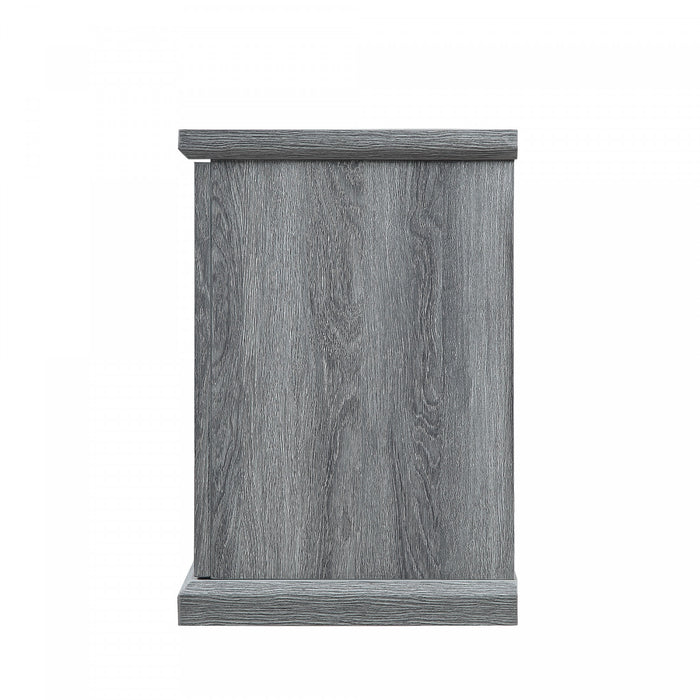 Foyer electrique moderne Franklin de style ferme, 2 pieces, noir et gris