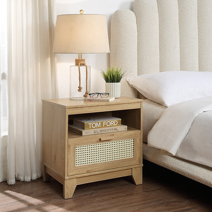 Ensemble de salon Sheridan Mid-Century Modern 4 pieces en bois naturel