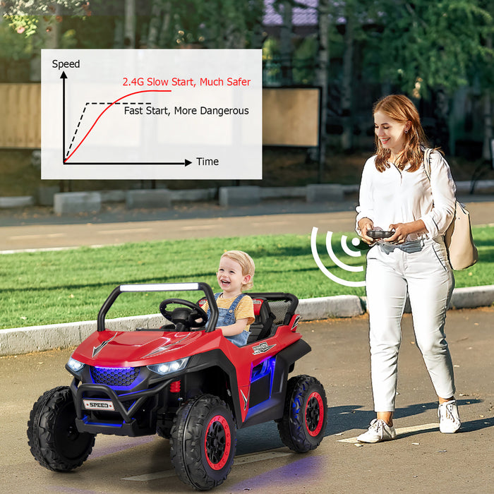 Costway 12v 2 Places Enfants Roulent Sur La Suspension De Vehicule Electrique Utv Rc W / Lumieres Et Musique