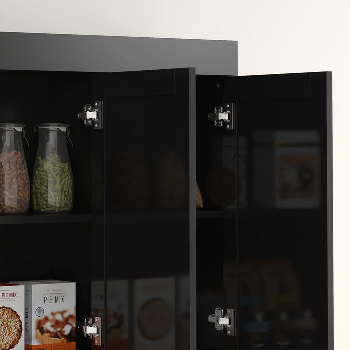 HOMCOM Armoire de rangement avec etagere reglable, tiroir, noir