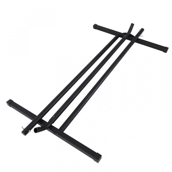 Outsunny 11.8'l Support De Hamac A Tres Longue Duree De Vie Poteau Droit Balancoire De Lit Cadre En Metal Installation Simple Jardin Camping En Plein Air Pique-nique Utilisation Noir
