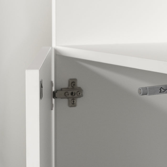 Liora Bibliotheque Etroite 2 Portes - Blanc Solide