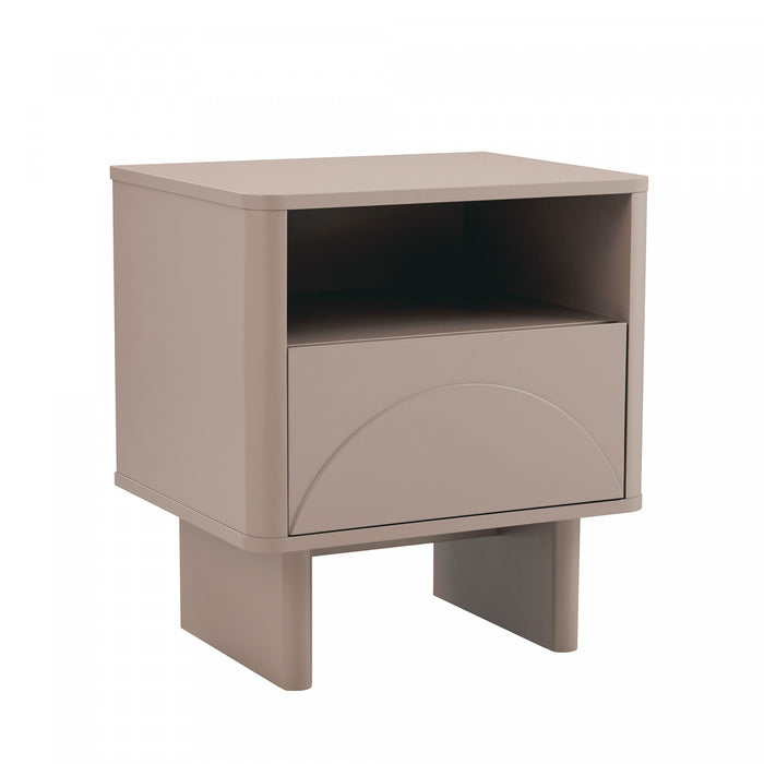 Table de nuit moderne Ella 20\" en moka (1 tiroir) - Lot de 2
