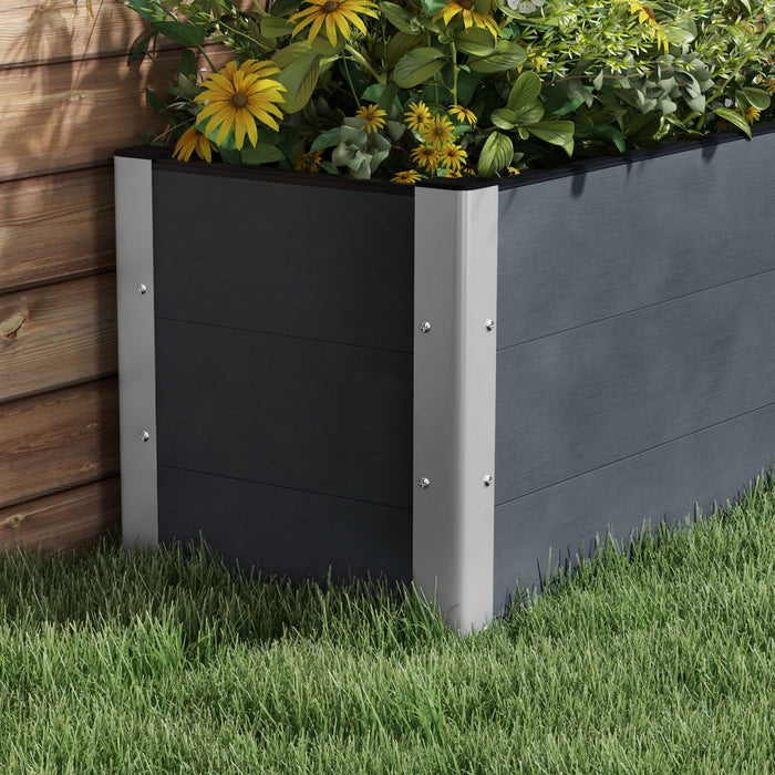 Outsunny 6.6' X 1.6' X 1.8' Lit De Jardin Sureleve Avec Fond Ouvert Gris