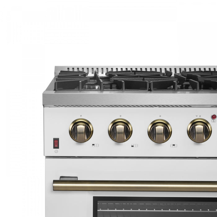 Cuisiniere a gaz Galiano de 36 po en blanc, 5,36 pi³ - FFSGS6244-36WHT