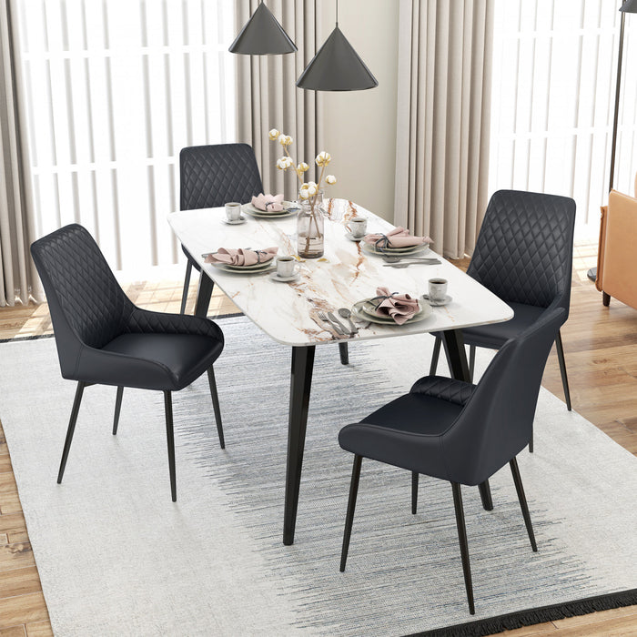 HOMCOM Chaises Salle a Manger 2p Cuir PU Pieds Acier