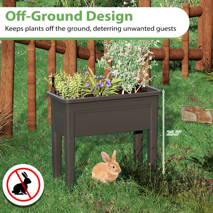 Costway Raised Garden Bed Planter Box Avec Escalade Trellis Indicateur De Niveau D'eau