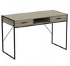 Bureau d’ordinateur de 48 po avec 2 tiroirs et 1 tablette - taupe foncé avec base en métal noir