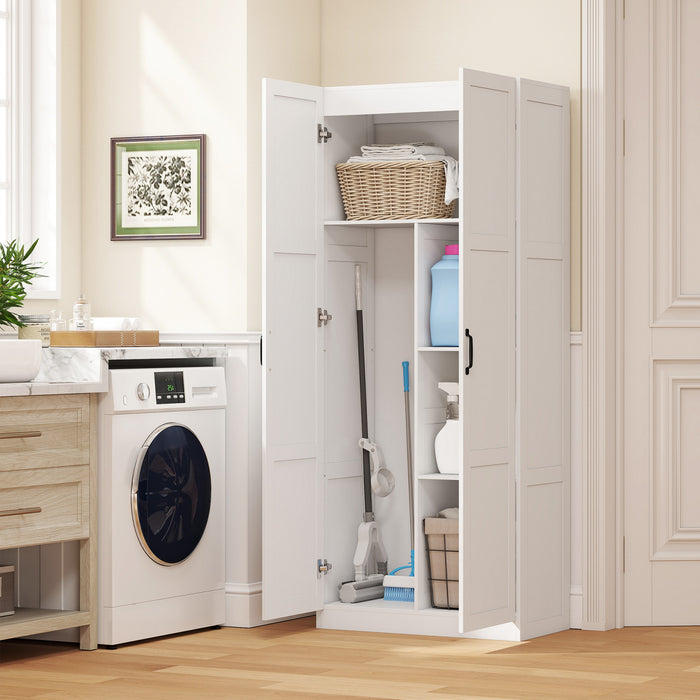 HOMCOM Armoire de Cuisine avec Charnieres a Fermeture Douce, Blanc