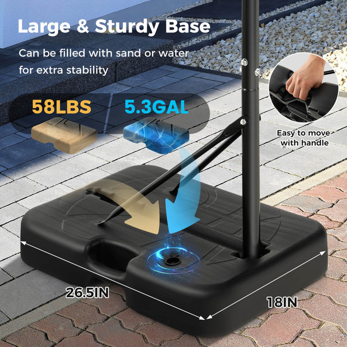 Costway Basketball Hoop 5.6-6.5 Ft Reglable En Hauteur Pour Les Enfants Avec Tableau Arriere A L'epreuve