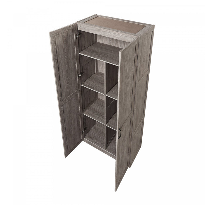 Armoire de rangement moderne Hopkins 30\" en gris (7 etageres) - Lot de 2