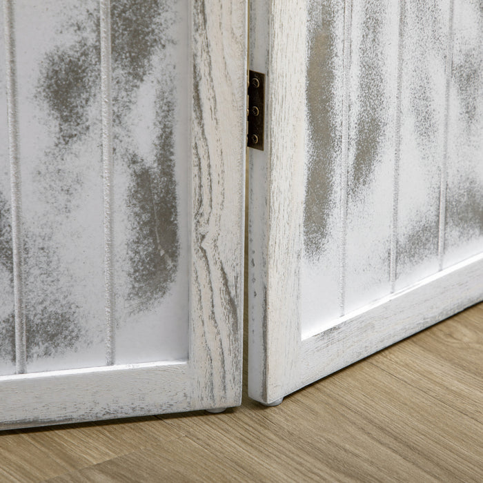 Homcom Cloison De Separation A 4 Panneaux De 5,5 Pi, Blanc