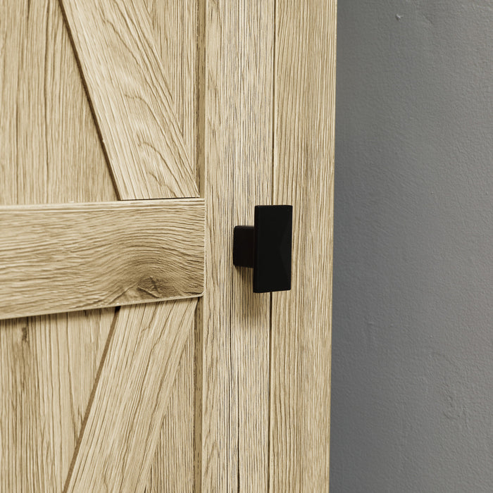 HOMCOM Garde-manger 48\", armoire avec porte grange, naturel