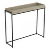 Console moderne de 40 po avec plateau encastré - taupe foncé avec métal noir