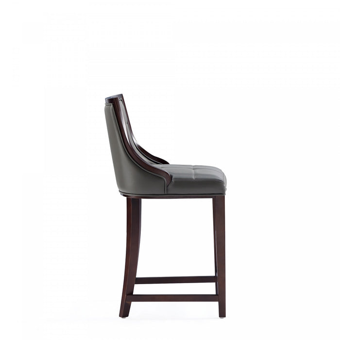 Tabouret de comptoir traditionnel en bois Fifth Avenue avec assise rembourree, graphite - Lot de 2