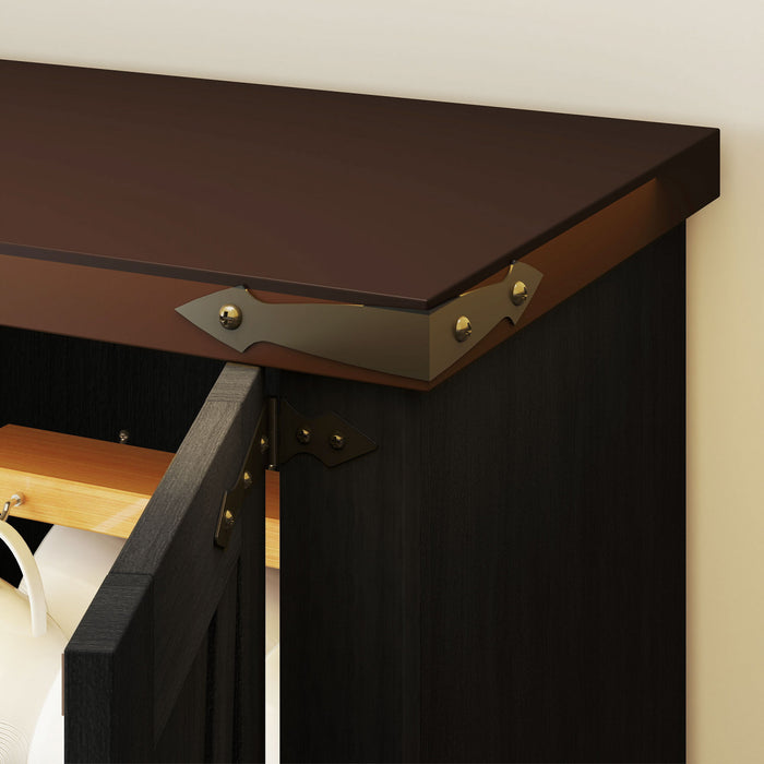 HOMCOM Meuble de rangement de cuisine de 71 po, armoire de cuisine, noir