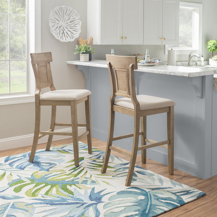 Tabouret bar Rylan en tissu - naturel