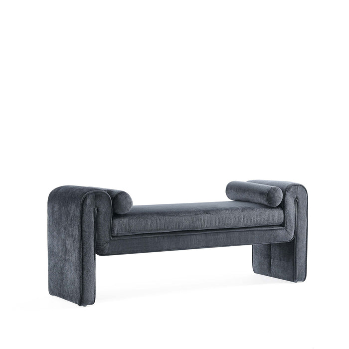 Banc d’appoint moderne et glamour Concord en chenille noire