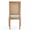 Oliver Solid Wood Rubberwood Dining Chair Set of 2 with Upholstered Seat Cane Backrest and Fluted Legs,Beige | Oliver lot de 2 chaises de salle a manger en bois massif (hevea) avec assise rembourree, dossier en cannage et pieds canneles, beige