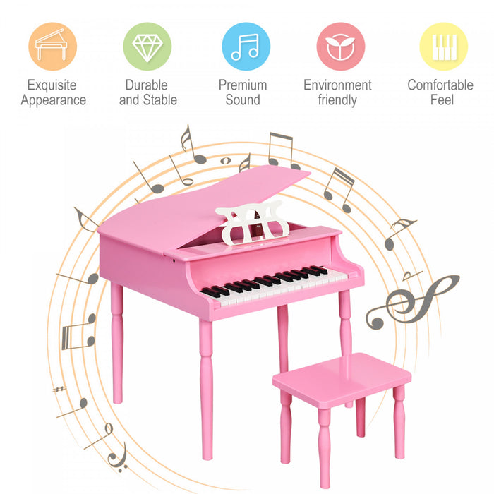 Costway Piano Classique 30 Touches en Bois avec Banc et Porte-Partition - Noir