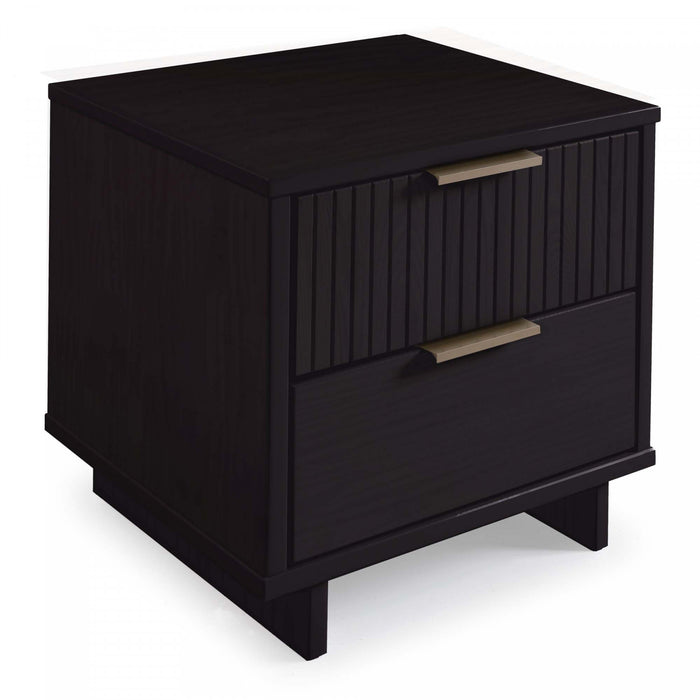 Table de nuit Granville Moderne 18\" en noir (2 tiroirs) - Lot de 2