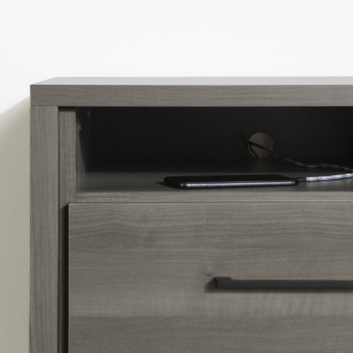 Gravity Table De Chevet 2 Tiroirs - Erable Cendre