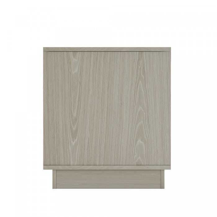 Table de nuit Horizon Modern 56 cm en chene blanchi (2 tiroirs) – Lot de 2