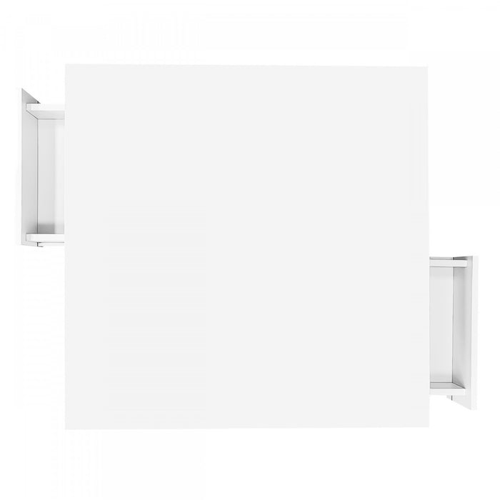 Ava Table Basse a Fini Haute Brillance avec Tiroirs de Rangement et Accents Dores, Blanc
