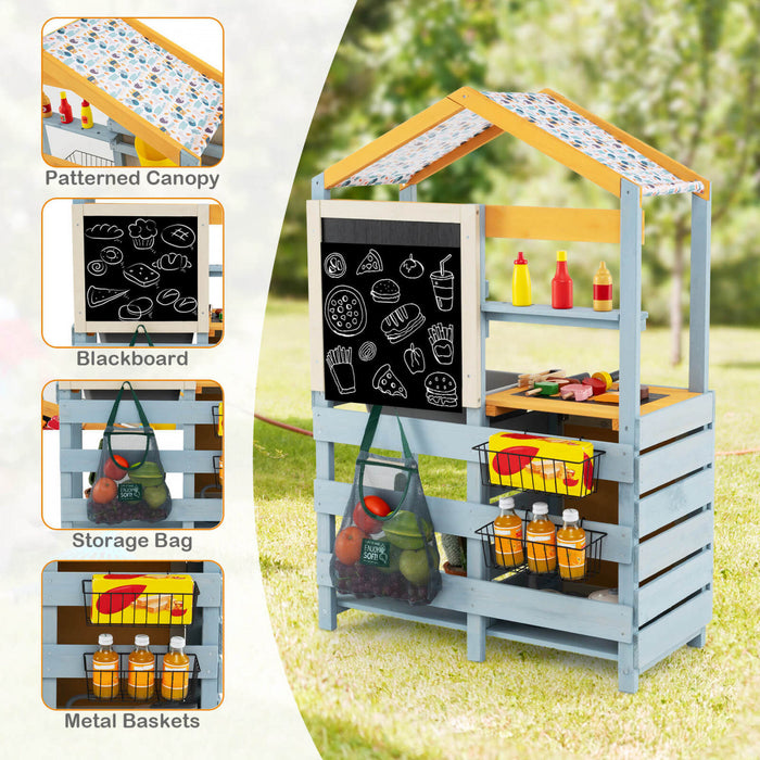 Costway 2 En 1 Cuisine Boue En Bois En Plein Air Jouer Cuisine & Epicerie Avec Evier